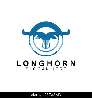 Long horn logo template vector illustration design Stock Vector