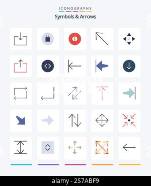 Symbols and Arrows 25 Flat icon pack including . . up. scale. arrow ...