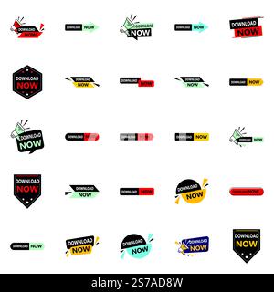 Download now A pack of 25 vector designs for various business types Stock Vector
