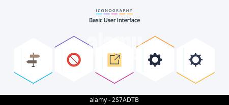 Basic 25 Flat icon pack including basic. mobile. set. interface. application Stock Vector