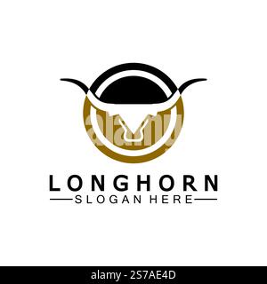 Long horn logo template vector illustration design Stock Vector