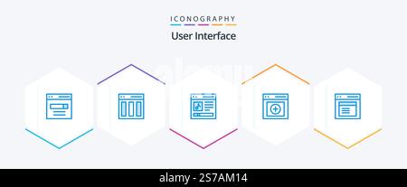 User Interface 25 Blue icon pack including upload. communication. interface. user. interface Stock Vector
