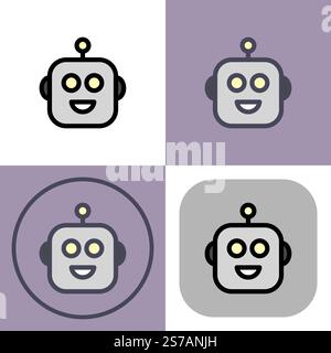 Robot symbol - artificial intelligence icon. Stock Vector