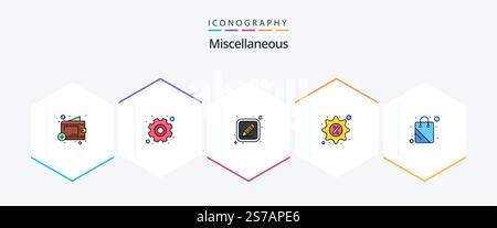 Miscellaneous 25 FilledLine icon pack including shop. tag. edit. sale. discount Stock Vector