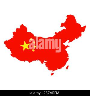 china map in flag vector design art on white background Stock Vector