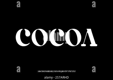 Unique bold rounded serif alphabet display font vector for branding design Stock Vector