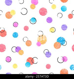 Seamless colorful circles pattern. Vector background with dots Stock Vector