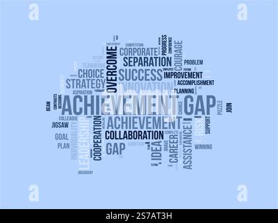 Achievement Gap word cloud template. Achievement Gap concept vector tagcloud background. Stock Vector