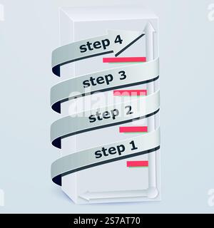 3D rectangle the arrow keys up Stock Vector