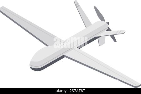 Vector Uas Drone in flight. Unmanned reconnaissance aircraft. Editable vector ...