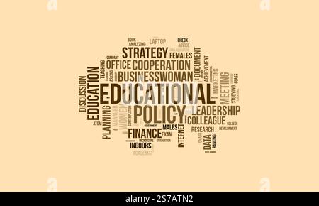 Educational Policy word cloud template. Educational Policy concept vector tagcloud background. Stock Vector