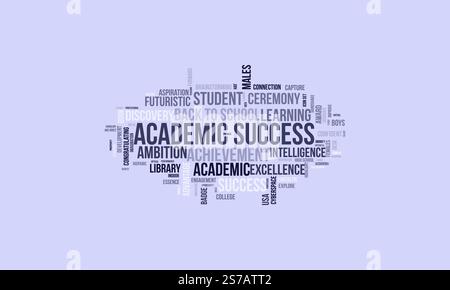 Academic Success word cloud template. Academic Success concept vector tagcloud background. Stock Vector