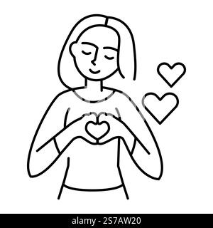 Maitri line icon. Vector isolated element. Editable stroke. Stock Vector