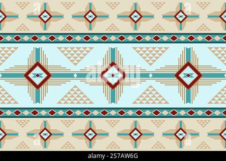 Western design shapes in a seamless repeat pattern - Vector Illustration Stock Vector