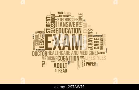 Exam word cloud template. Exam concept vector tagcloud background ...