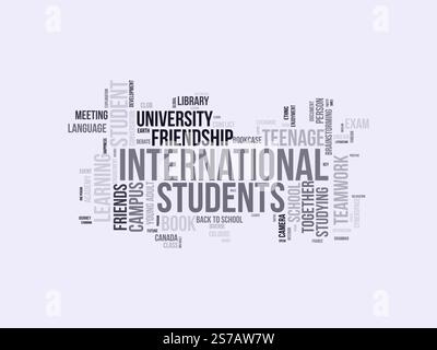 International Students word cloud template. International Students concept vector tagcloud background. vector illustration. Stock Vector