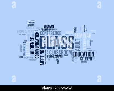 Class word cloud template. Class concept vector tagcloud background. Stock Vector