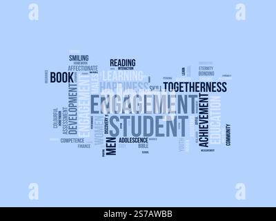 Student Engagement word cloud template. Student Engagement concept vector tagcloud background. Stock Vector
