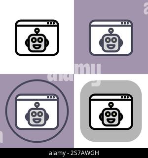 Robot symbol - artificial intelligence icon. Stock Vector