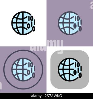 World wide web symbol - artificial intelligence icon. Stock Vector