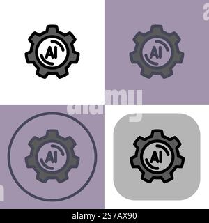Artificial intelligence settings symbol - artificial intelligence icon. Stock Vector