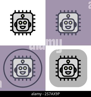 Artificial intelligence processor symbol - artificial intelligence icon. Stock Vector