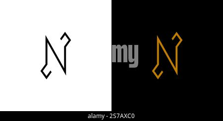 Gemstone logo design with initial letter N is luxurious and unique Stock Vector