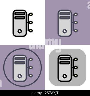 Server network symbol - artificial intelligence icon. Stock Vector