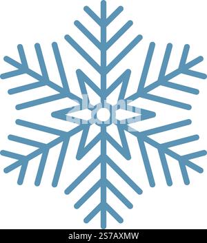 Stylized vector snowflake icon representing winter, christmas, cold weather, ice, snow, decoration and holidays isolated on white background Stock Vector