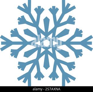 Stylized six pointed snowflake evoking winter, ice, snow, cold, christmas, and frozen patterns, perfect for festive designs and winter themed projects Stock Vector