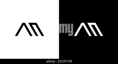 Unique and modern  initial AM  logo design Stock Vector