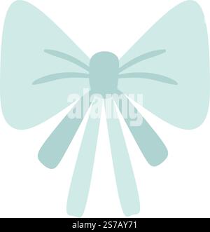 Pastel colored bow tie featuring a simple knot and two elegant loops, beautifully decorating a gift for birthdays, Christmas, weddings, or any festive Stock Vector