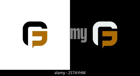 Unique and modern GF  logo design Stock Vector