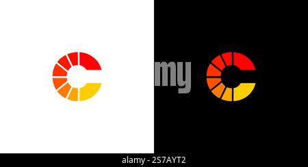 Unique and modern C Light logo design Stock Vector