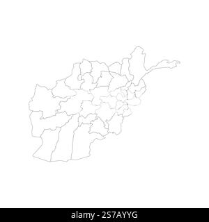 afganistan map outline stroke design art on white background Stock Vector