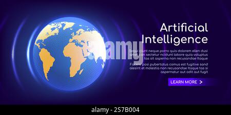 Artificial Intelligence web banner Stock Vector