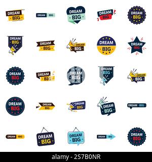 25 Modern vector designs for achieving greatness Dream Big Stock Vector