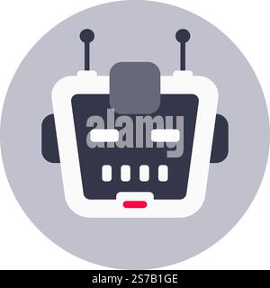 Modern robot face with antennas representing artificial intelligence. Machine learning. And futuristic technology. Suitable for projects related to ro Stock Vector