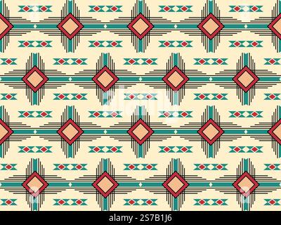 Western design shapes in a seamless repeat pattern - Vector Illustration Stock Vector