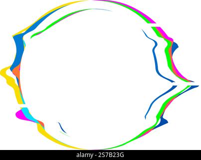 Bright multicolored circle frame vibrating with energy, perfect for modern and dynamic designs, adding a touch of vibrant color and movement Stock Vector
