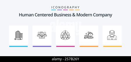 Human Centered Business And Modern Company Line 5 Icon Pack Including experiment. bag. farm house. paper. blade. Creative Icons Design Stock Vector