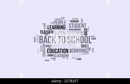 Back To School word cloud template. Back To School concept vector tagcloud background. Stock Vector