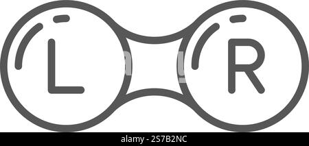 Contact lenses case featuring clear left and right labels, promoting essential eye care and ensuring proper lens placement for optimal vision and comf Stock Vector