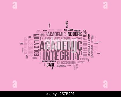 Academic Integrity word cloud template. Academic Integrity concept vector tagcloud background. Stock Vector