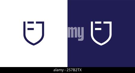 Strong and unique initial FJ security logo design Stock Vector