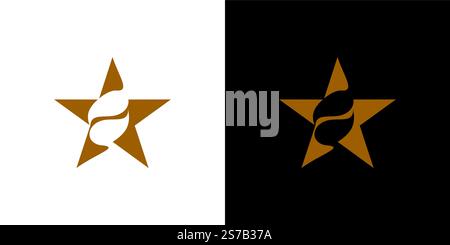 Coffee Star logo design is unique and modern Stock Vector