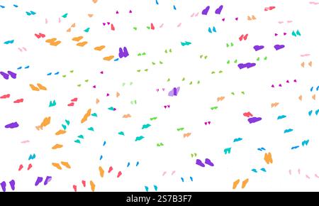 confetti isolated Heart Symbol on white background, Multi colored heart shaped Spread confetti design. celebration template. Stock Vector