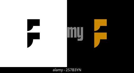 Unique and Bold  initial F  logo design Stock Vector