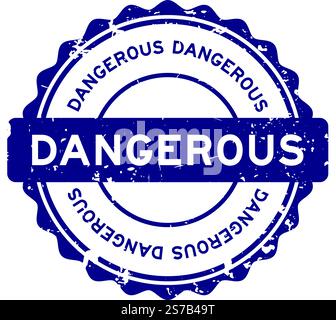 Grunge blue alert word round rubber seal stamp on white background ...