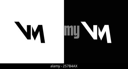 Bold and modern initial VM  logo design Stock Vector